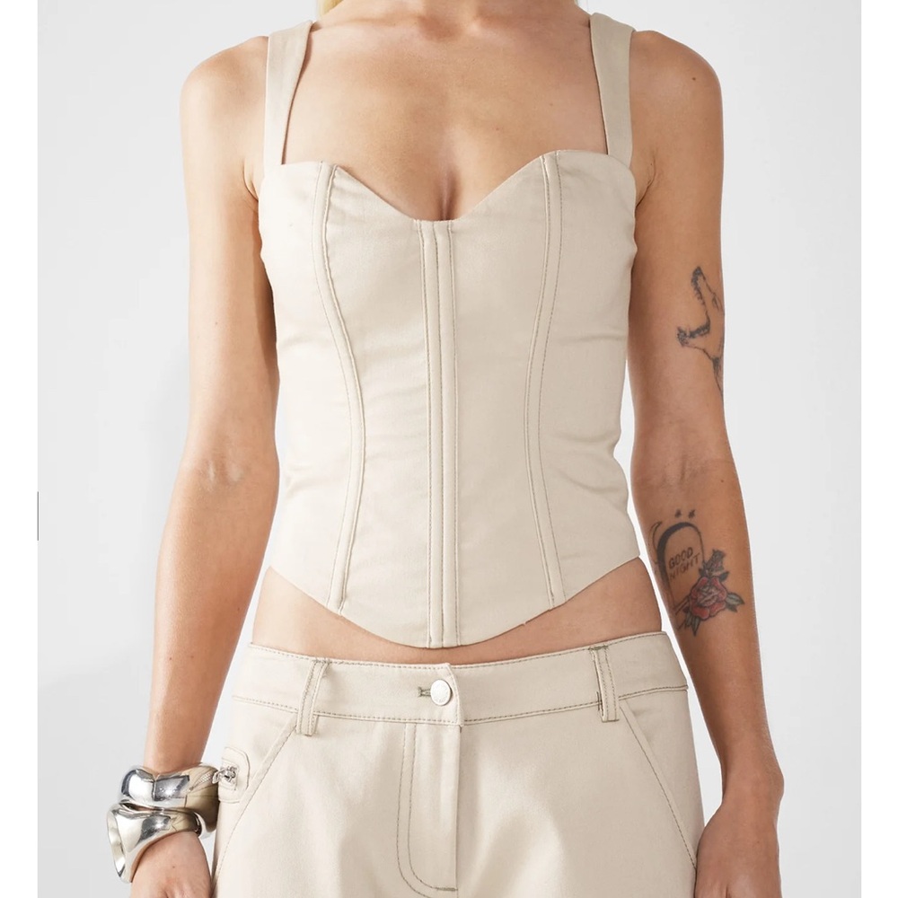 By.Dyln Cream Corset Top